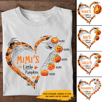 89Customized Mimi's little pumpkins halloween heart personalized shirt