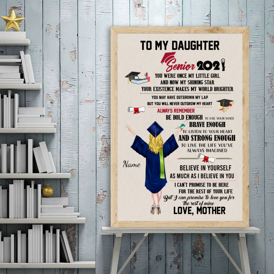 To my daughter - granddaughter senior graduation personalized poster