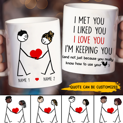 89Customized Funny Stick Couple Gift Personalized Mug