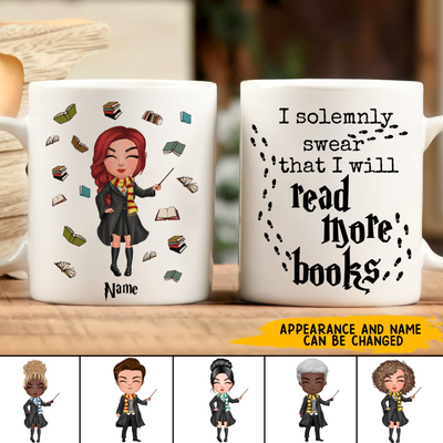89Customized I Solemnly Swear That I Will Read More Books Personalized Mug