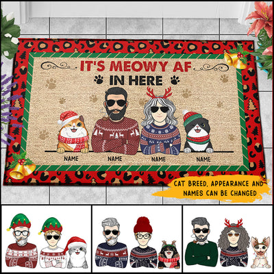 89Customized It's Meowy AF In Here Personalized Doormat
