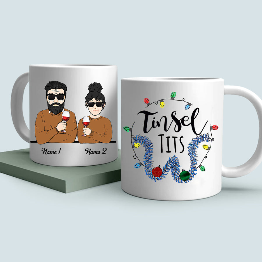 89Customized Jingle Balls and Tinsel Tits Couples Christmas Personalized Mug