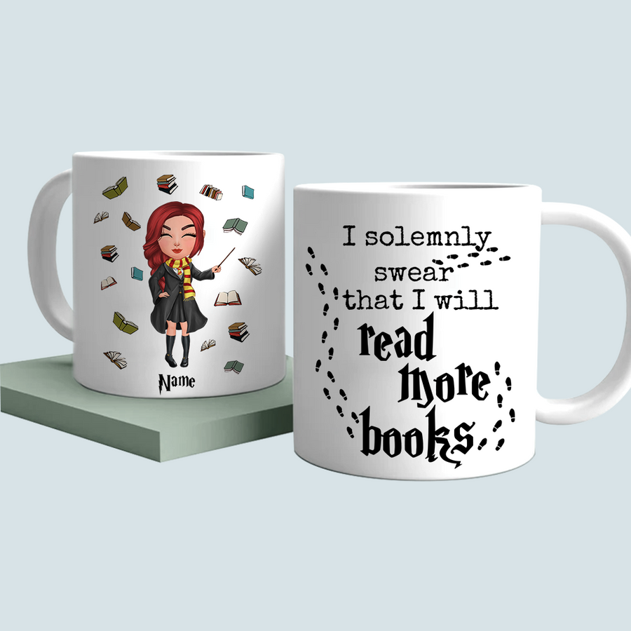 89Customized I Solemnly Swear That I Will Read More Books Personalized Mug