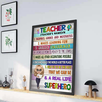 89Customized Teacher A real life superhero Customized Vertical Poster