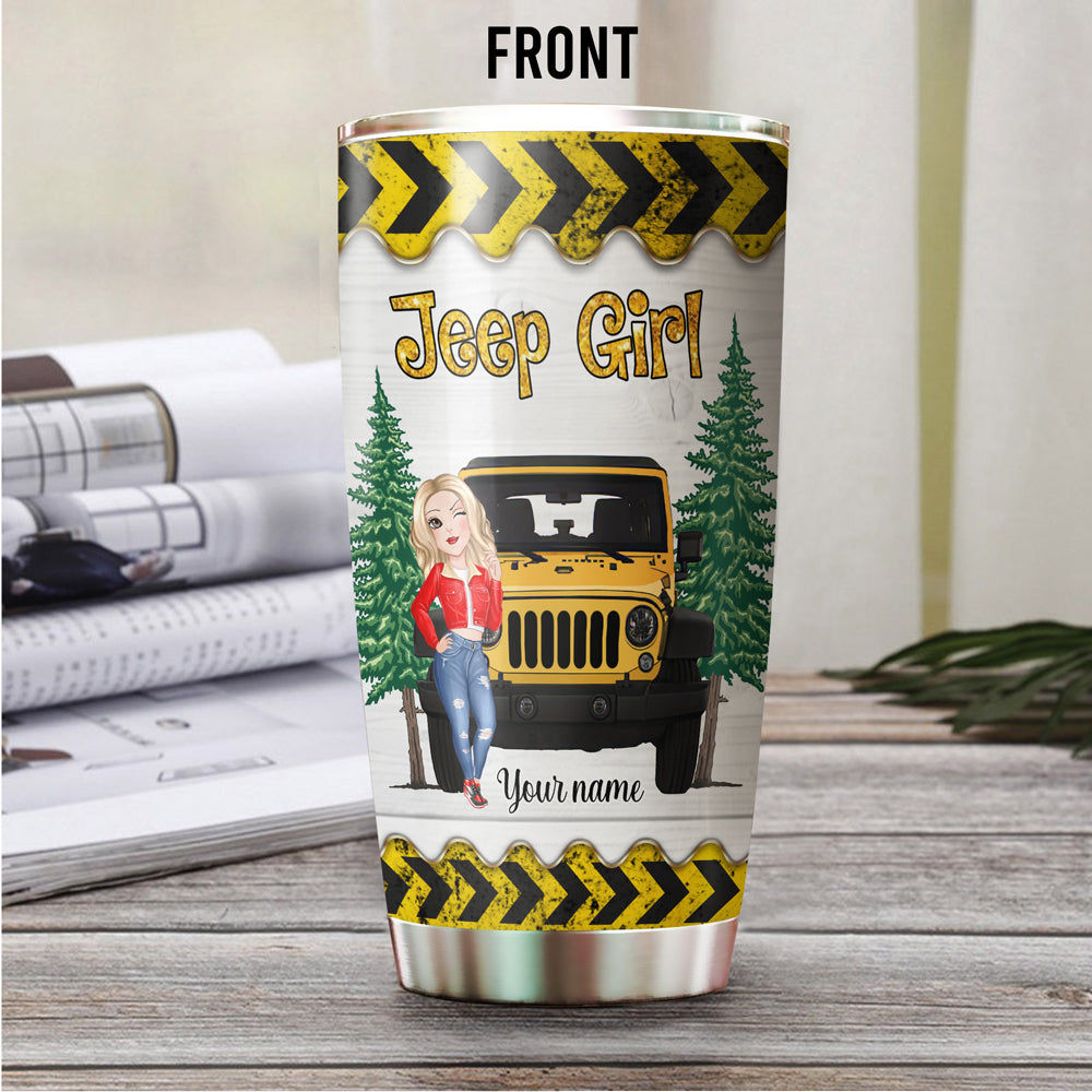 89Customized I'm not the Sweet girl next door I'm the crazy bitch in my jeep Personalized Tumbler