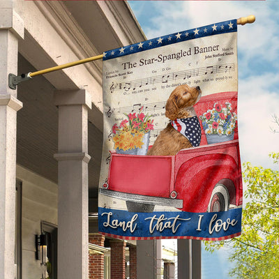 89Customized Land that I love The Star-Spangled Banner Dog Customized Garden Flag