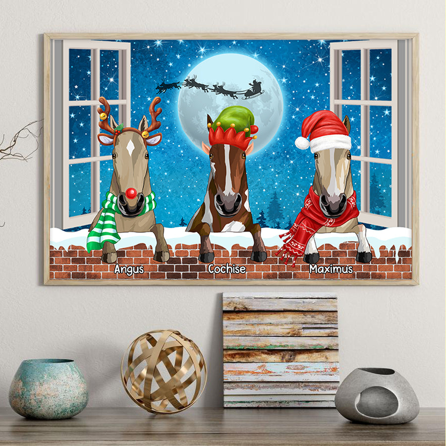 89Customized Christmas Horses 3D Wallart Personalized Poster
