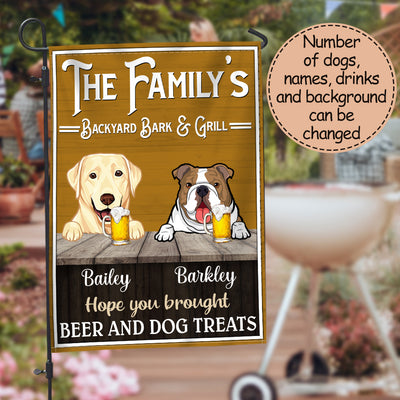 89Customized Dog Backyard Bark & Grill Personalized Flag