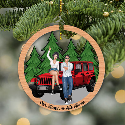 89Customized Jeep Couple Personalized Ornament