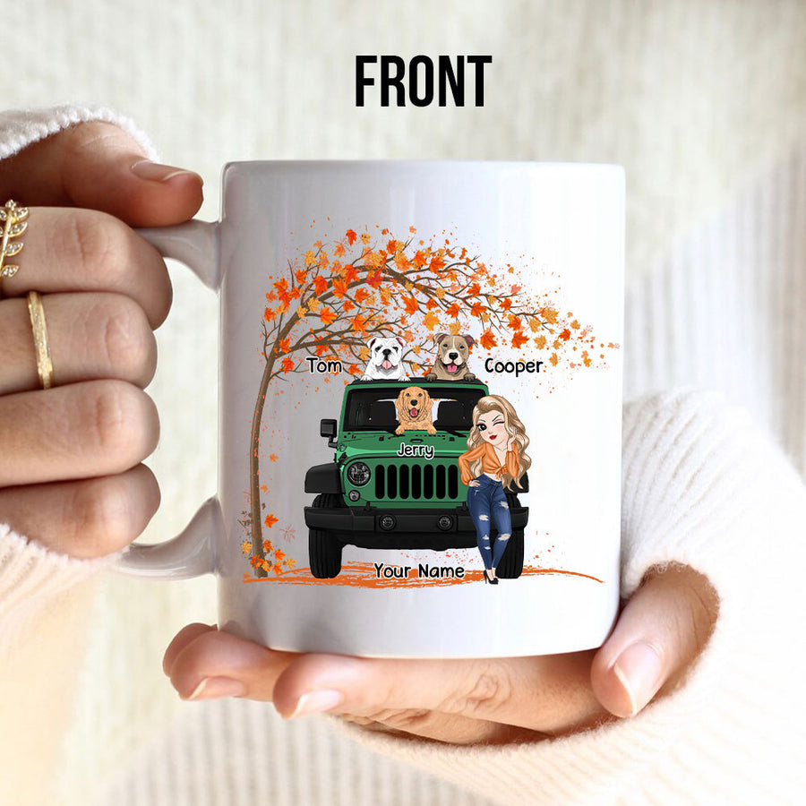 89Customized I like jeeps and dogs and maybe 3 people Customized Mug