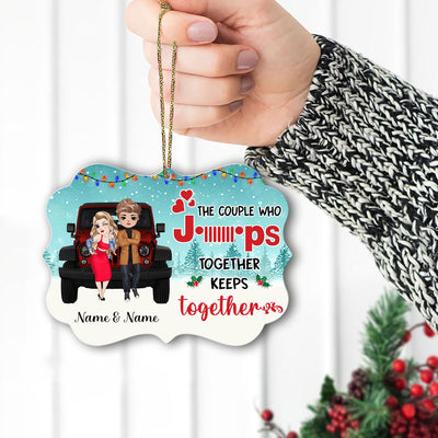89Customized The couple who jeeps together keeps together Customized Ornament