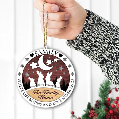 89Customized Family Where Life Begins And Love Never Ends Personalized Ornament