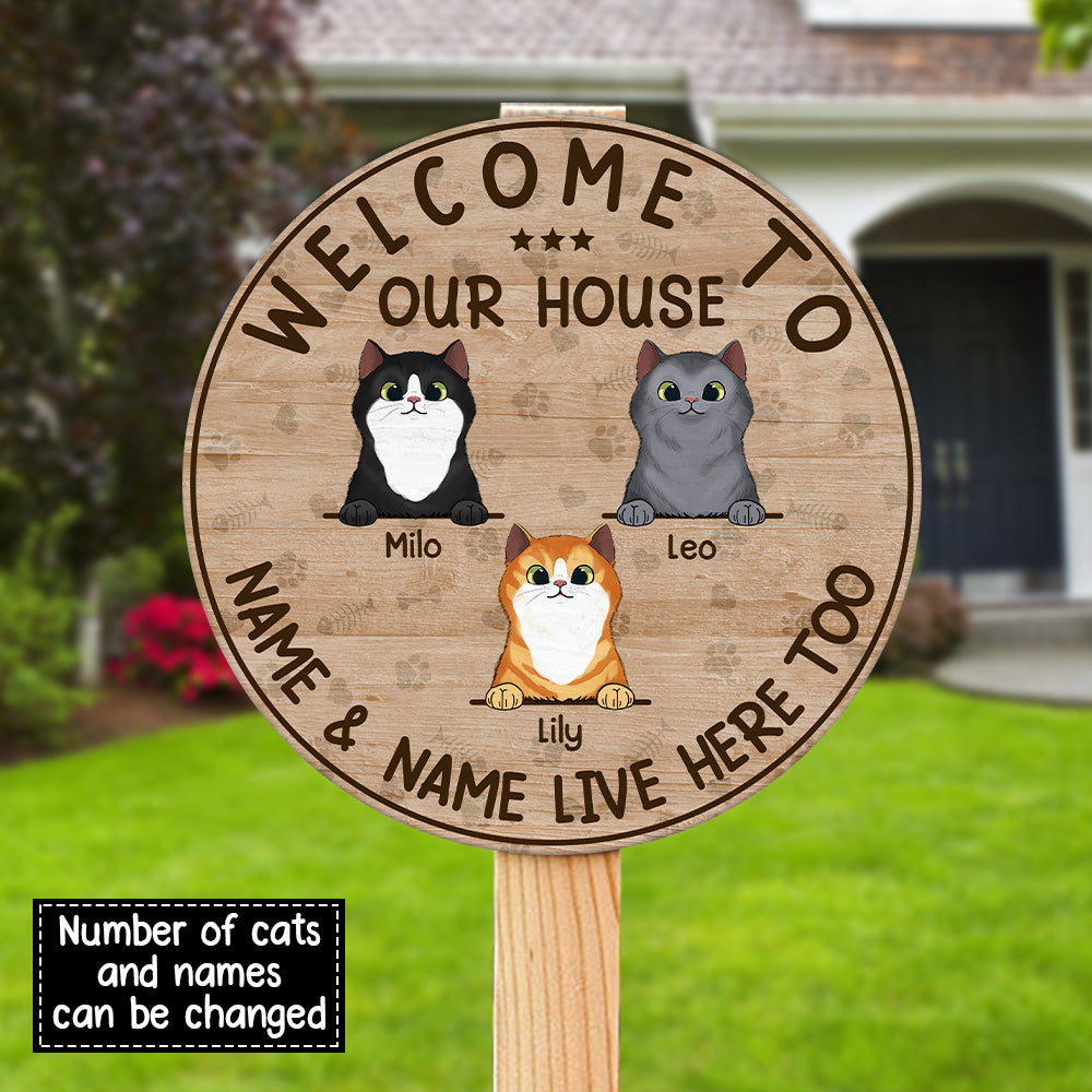 89Customized To Our House Cat Personalized Wood Sign