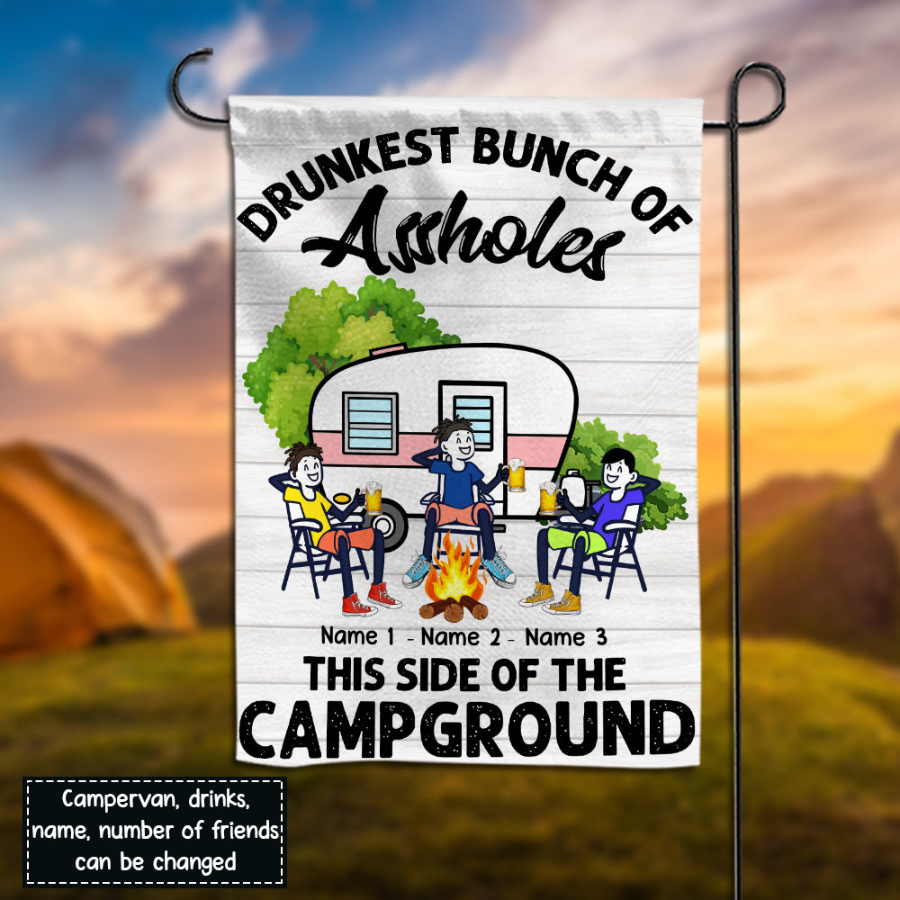 89Customized Bunch of Drunkest this side of the campground Customized Flag
