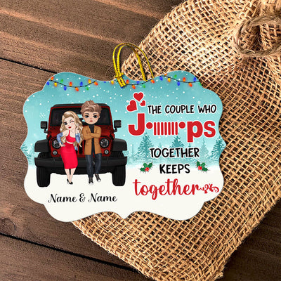 89Customized The couple who jeeps together keeps together Customized Ornament