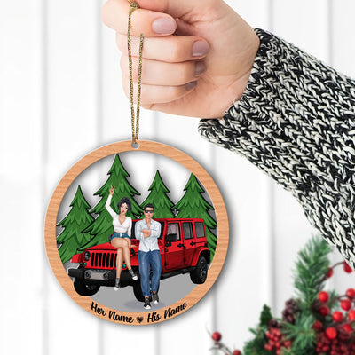 89Customized Jeep Couple Personalized Ornament