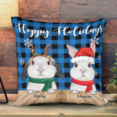 89Customized Merry Christmas Rabbit Lovers Personalized Pillow