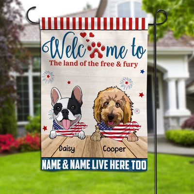 89Customized Welcome To The Pawtriotic House Personalized Garden Flag