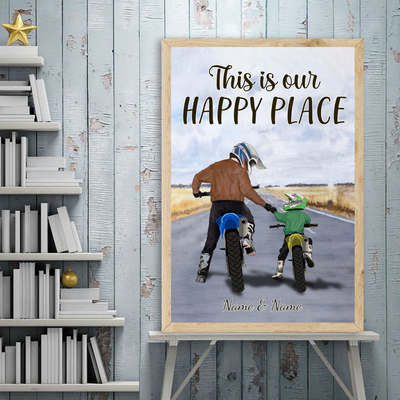 89Customized Motocross Father And Kid Personalized Personalized Poster