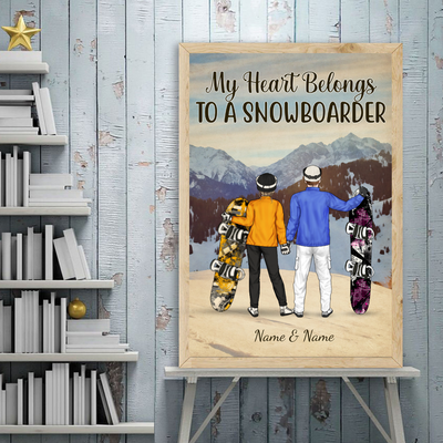 89Customized Snowboarding Couple Personalized 2 Personalized Poster