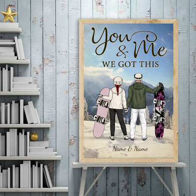 89Customized Snowboarding Couple Personalized 2 Personalized Poster