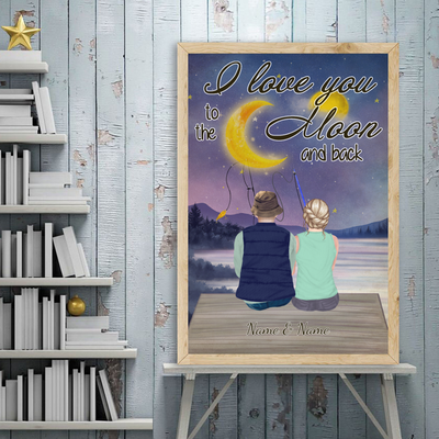 89Customized Fishing Couple Vertical Poster 2