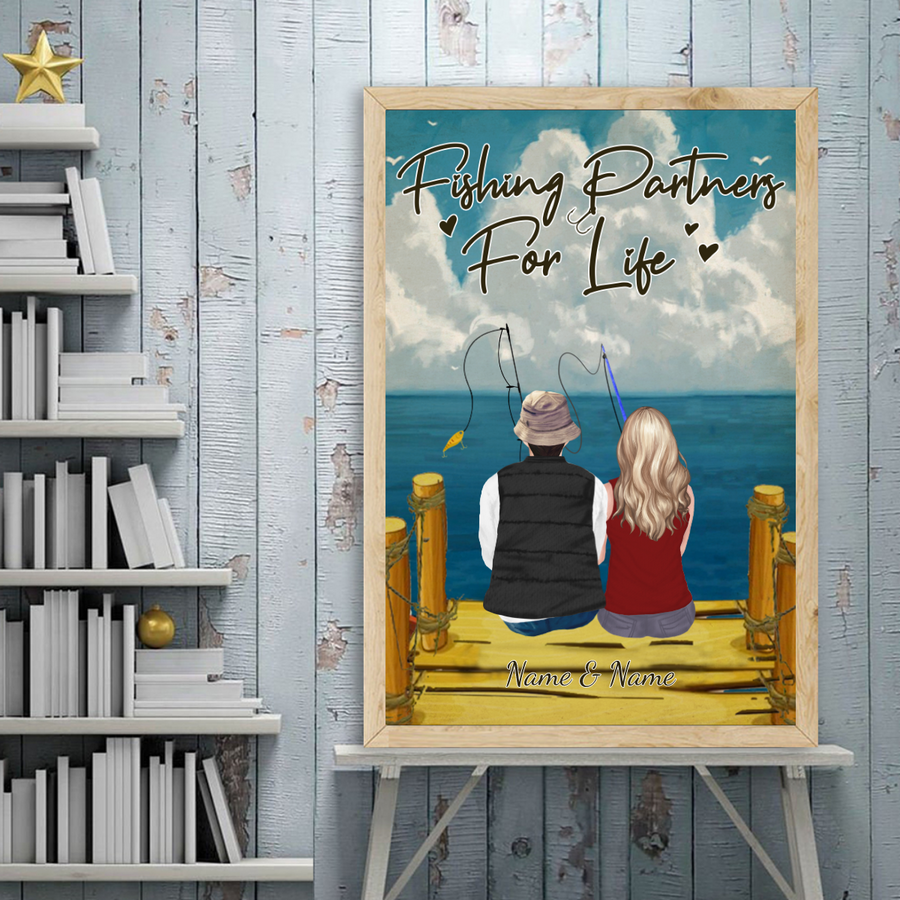 89Customized Fishing Couple Vertical Poster 2