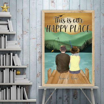 89Customized Fishing Couple Vertical Poster 2