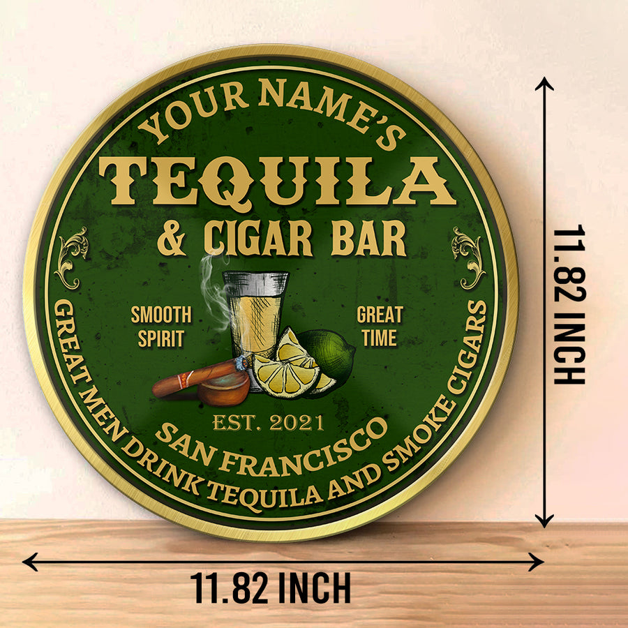 89Customized Tequila and cigar bar Customized Wood Sign