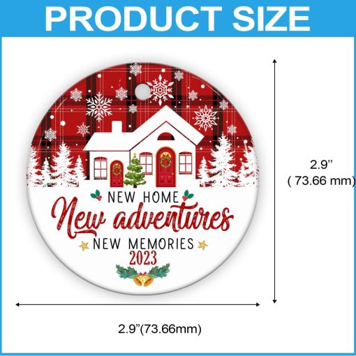 Fastpeace 2023 New Home Christmas Ornament, 1st Christmas in Our New Home Ceramic Ornament, Housewarming Gifts Christmas Tree Gifts Gift Ideas for Home Decor