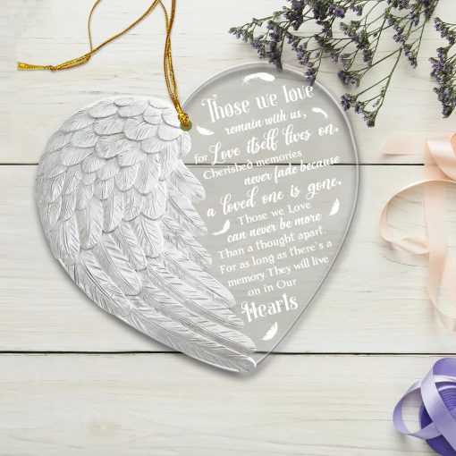Fastpeace Memorial Christmas Ornaments, Acrylic Angel Ornaments for Christmas Tree, Angel Wings Ornament Condolences Gift for Loss, Bereavement Christmas Ornament, Sympathy Gift, Memorial Gift