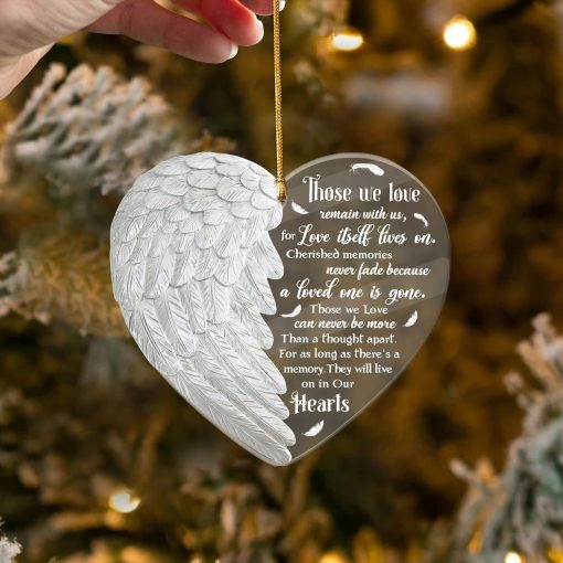 Fastpeace Memorial Christmas Ornaments, Acrylic Angel Ornaments for Christmas Tree, Angel Wings Ornament Condolences Gift for Loss, Bereavement Christmas Ornament, Sympathy Gift, Memorial Gift